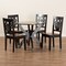 Baxton Studio Wanda Modern Two-Tone Dark Brown and Walnut Brown Finished Wood 5-PC Dining Set 178-11384-10902-Zoro - alternate 7